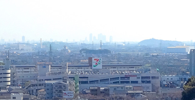 犬山成田山(2015年3月)No - 35:本堂前から見た景色(名古屋方面)