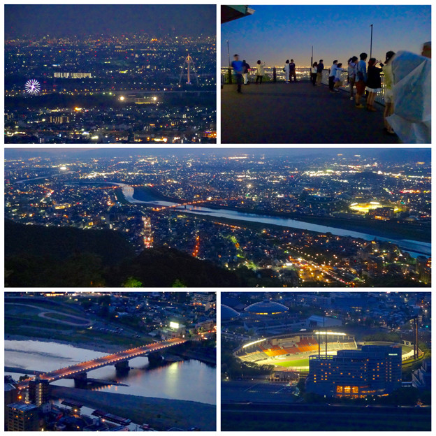 岐阜公園:展望レストランの展望台から見た夜景 - 33