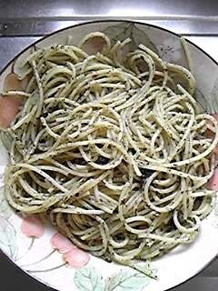 出がらし茶とわさびのペペロンチーノ風パスタ_02