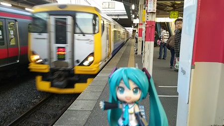 ▲蘇我 18:17 → 東京 18:58 9084M 特急「さざなみ84号」 ミク:「...