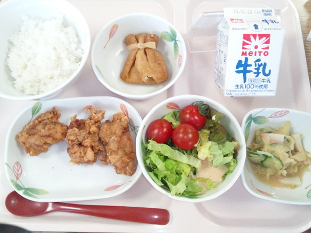 ３月２４日昼食 鶏の唐揚げ 病院食 照片共享页面 撮影蔵