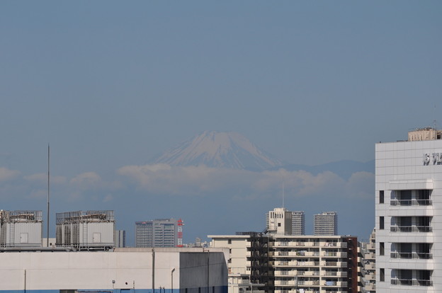今朝の残雪の富士山